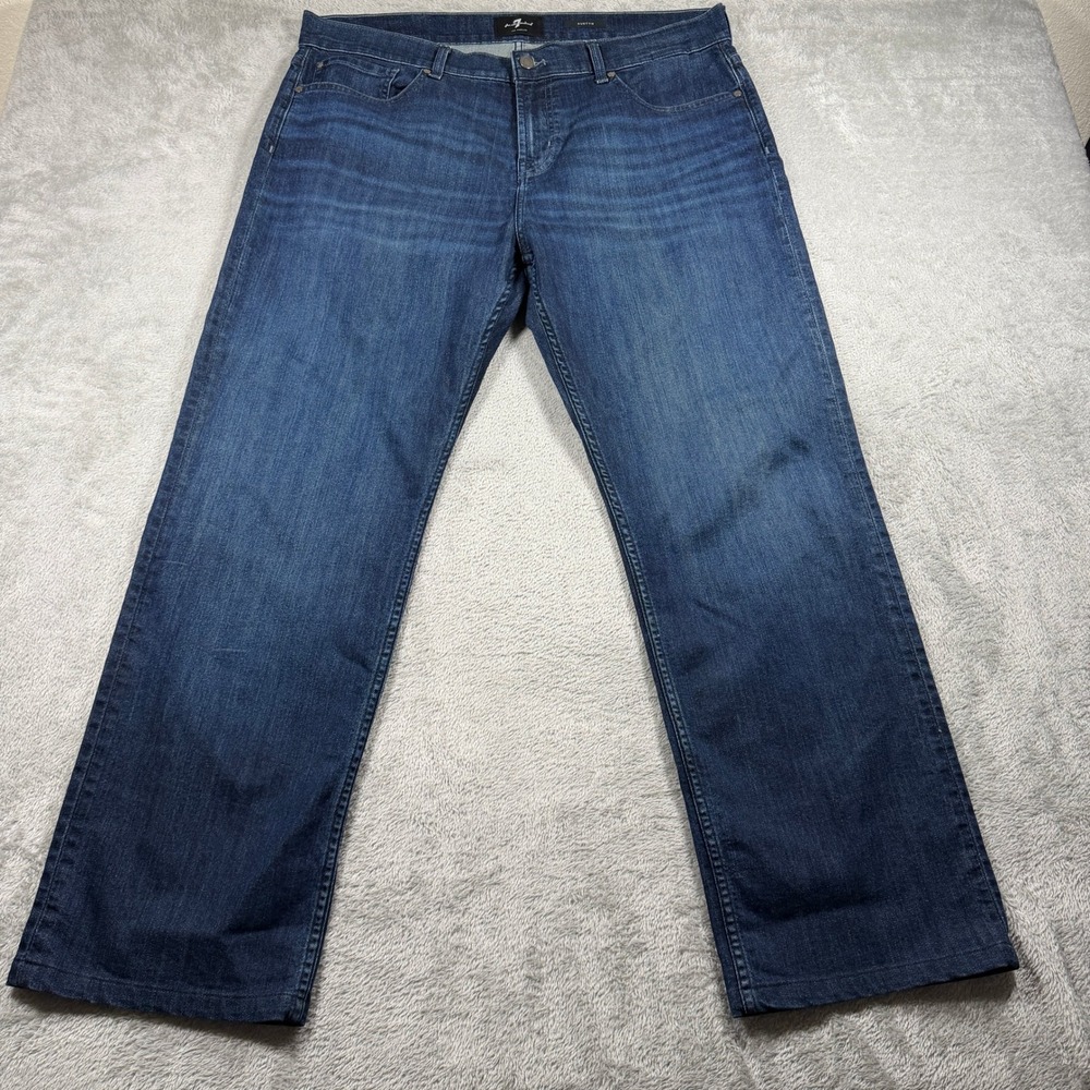 7 For All Mankind Austyn Jeans Mens 38 Blue Relaxed Straight Leg Japanese Fabric